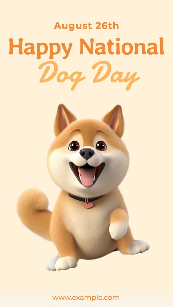 Dog day Instagram story template, editable text