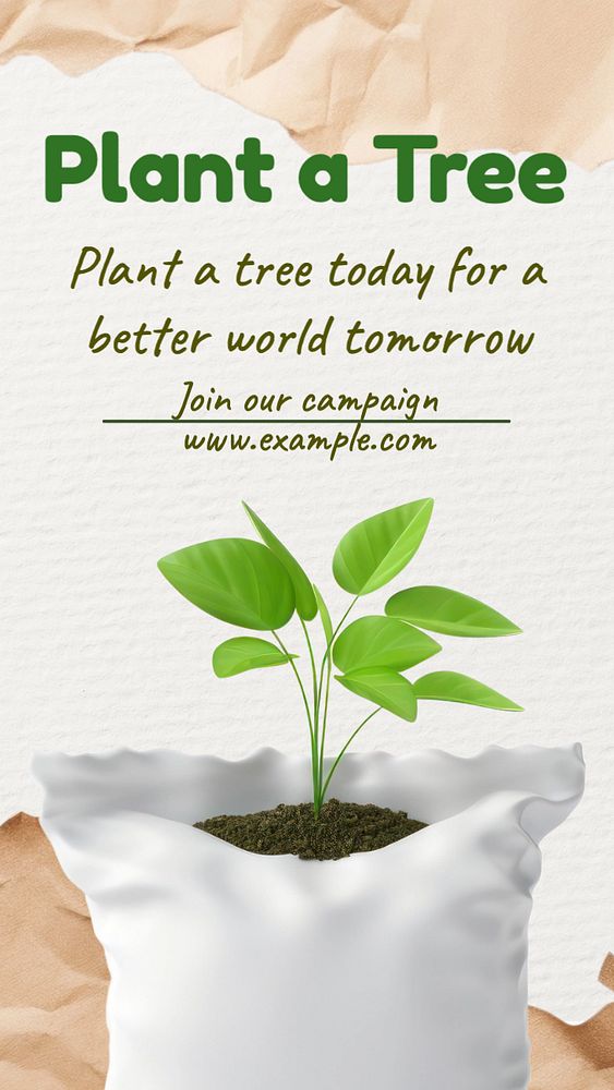 Plant a tree Instagram post template, editable text