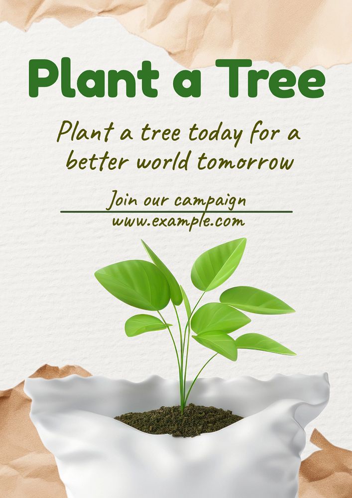 Plant a tree poster template, editable text and design