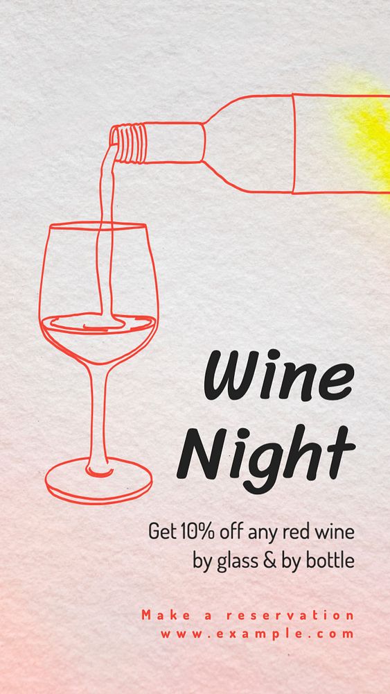 Wine night Instagram post template, editable text