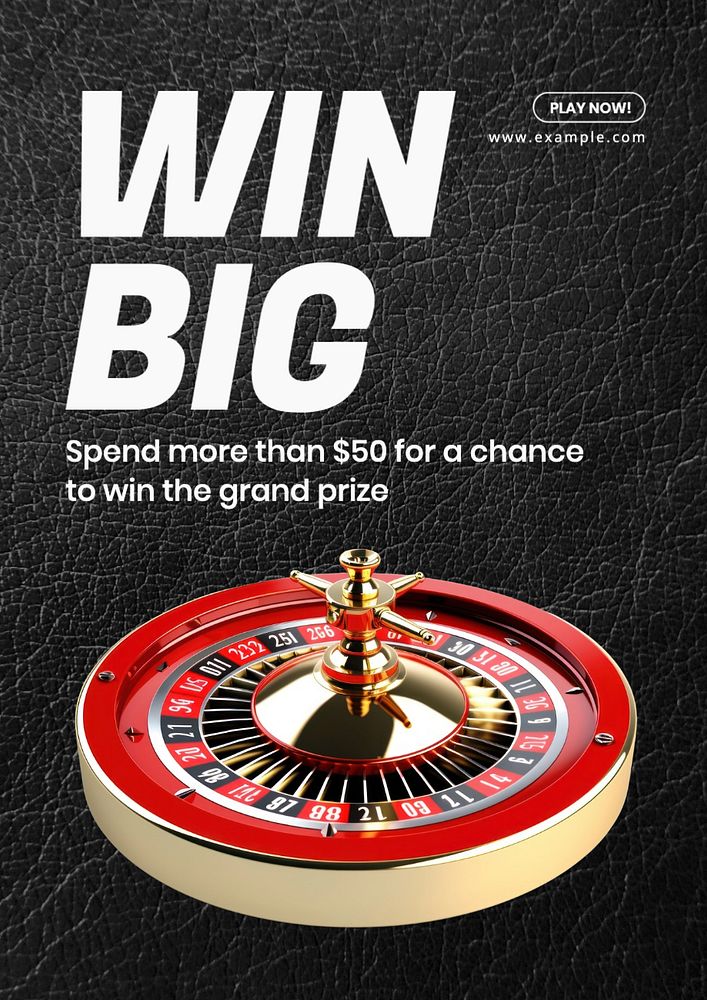 Win big poster template, editable text and design