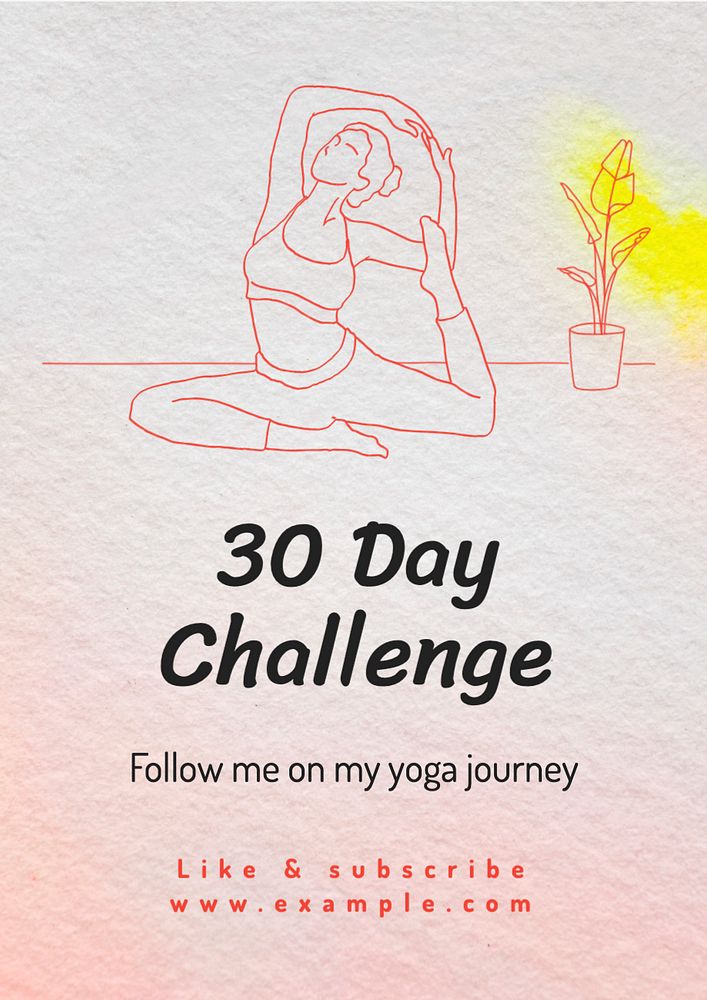 30 day challenge poster template, editable text and design