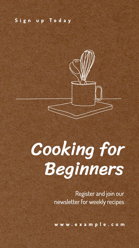 Cooking for beginners Instagram post template, editable text