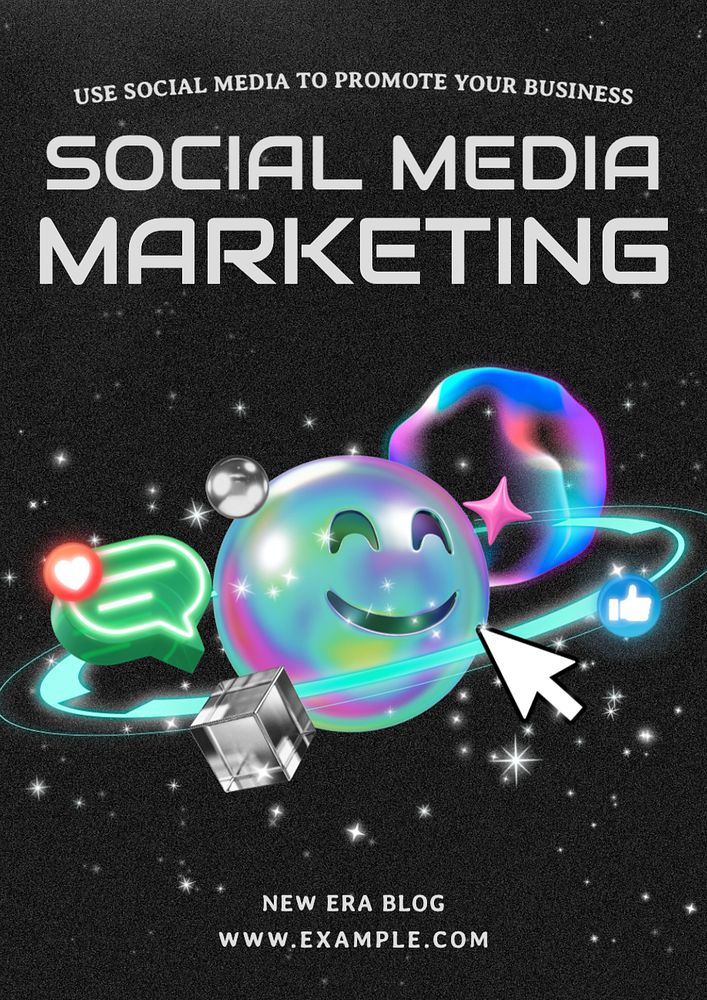 Social media marketing poster template, editable text and design