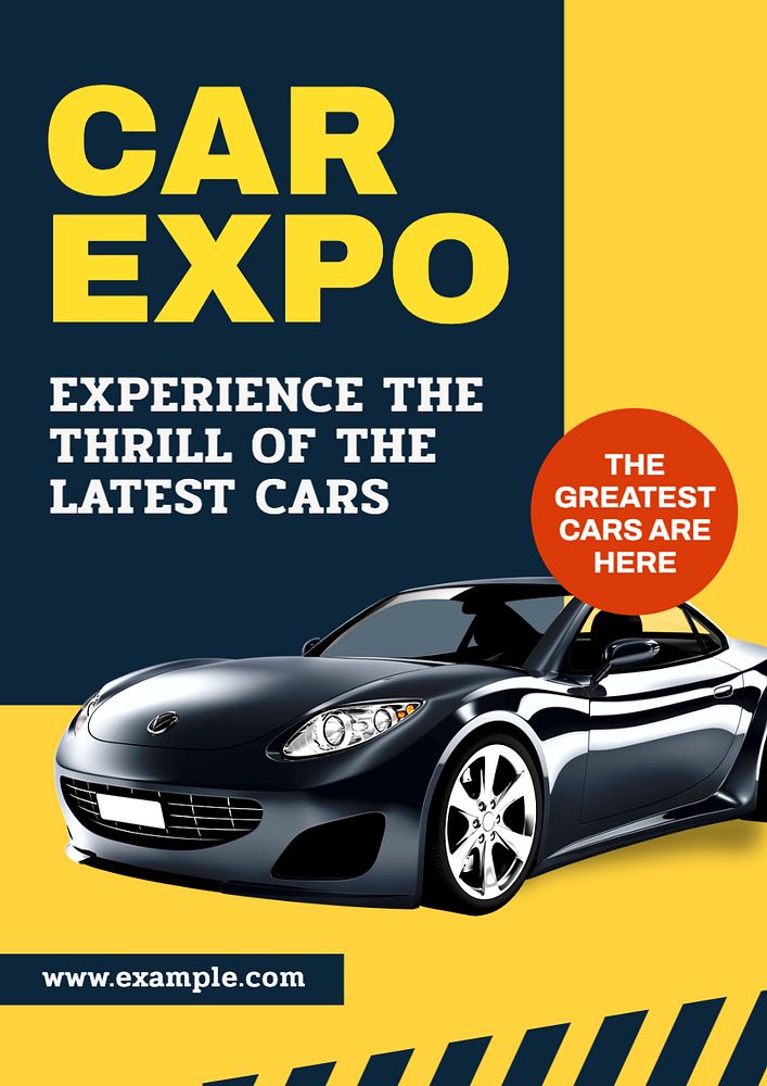 Car expo poster template, editable text and design