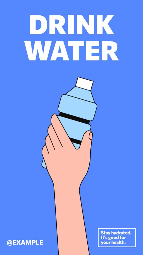 Drink water Instagram post template, editable text