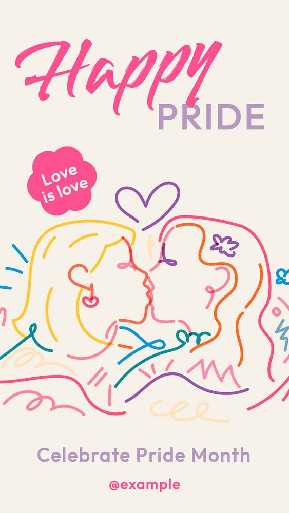 Happy pride Instagram story template, editable text