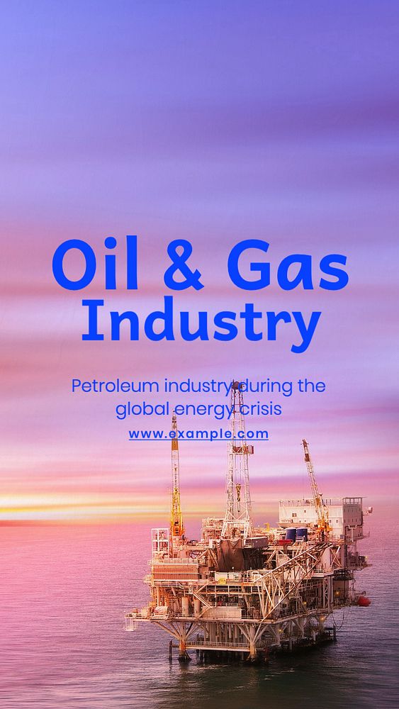 Oil & gas industry Instagram story template, editable text