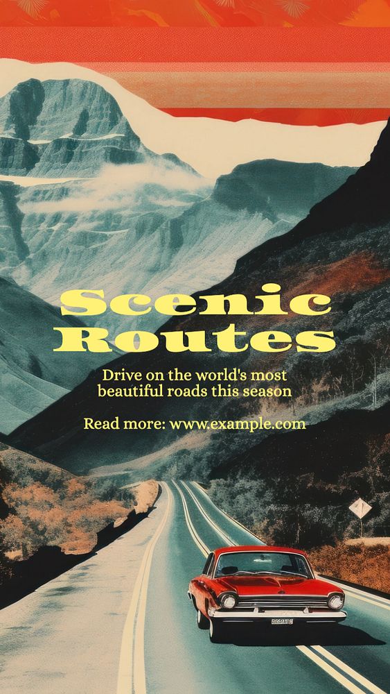 Scenic routes Instagram story template, editable text