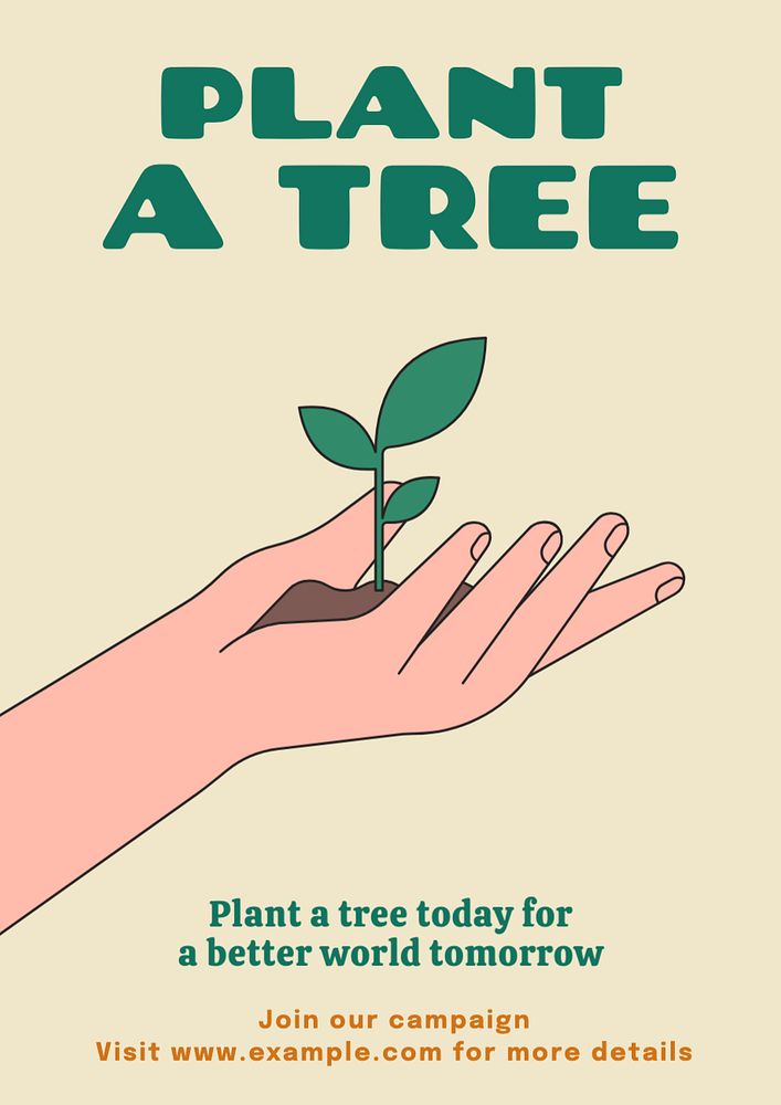 Plant a tree poster template, editable text and design