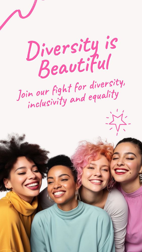 Diversity is beautiful social story template, editable Instagram design