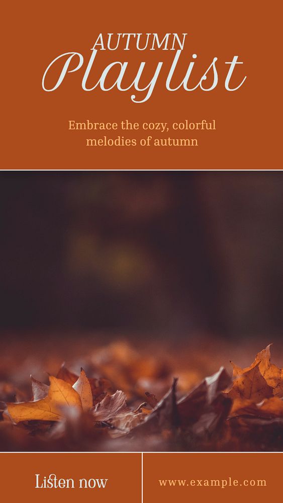 autumn playlist social story template, editable Instagram design