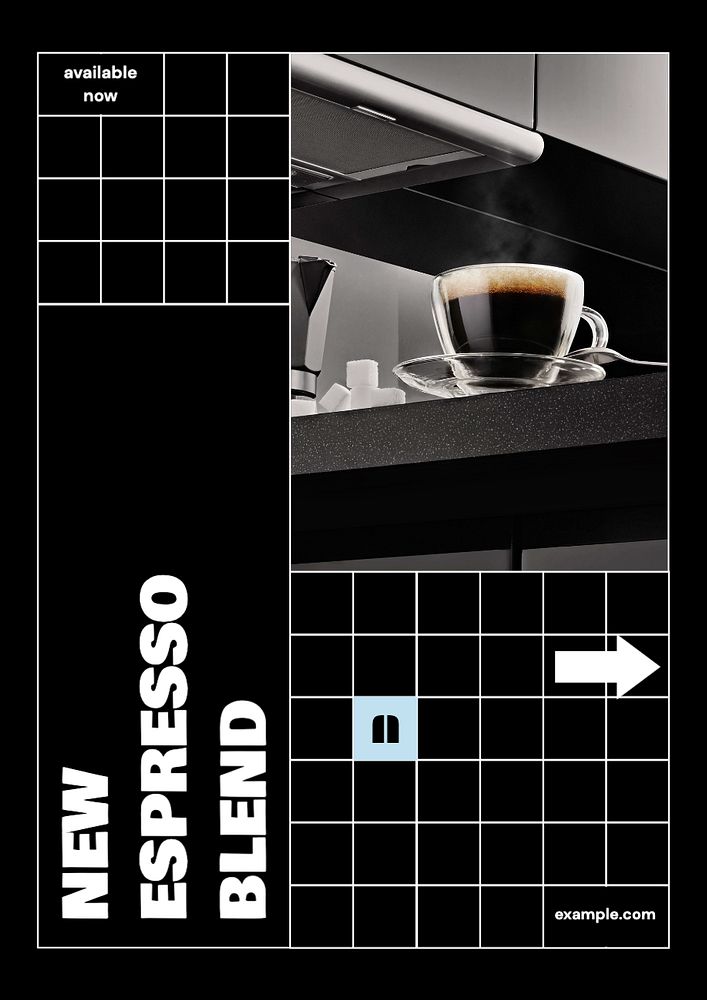 Espresso blend poster template, editable text and design