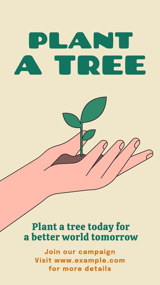 Plant a tree Instagram post template, editable text