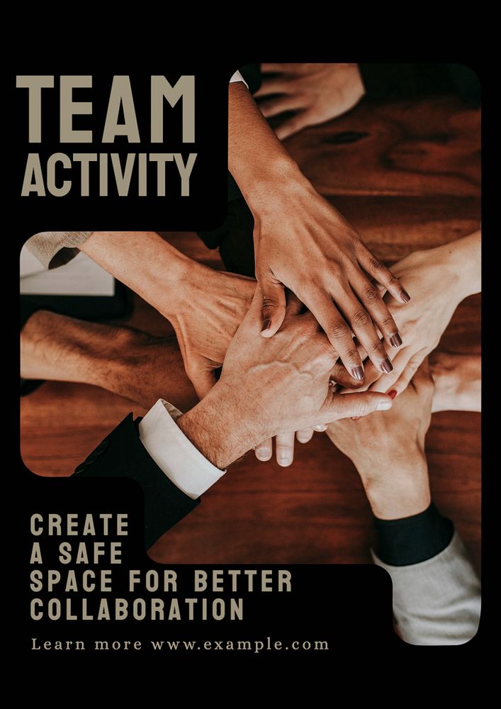 Team activity poster template, editable text and design