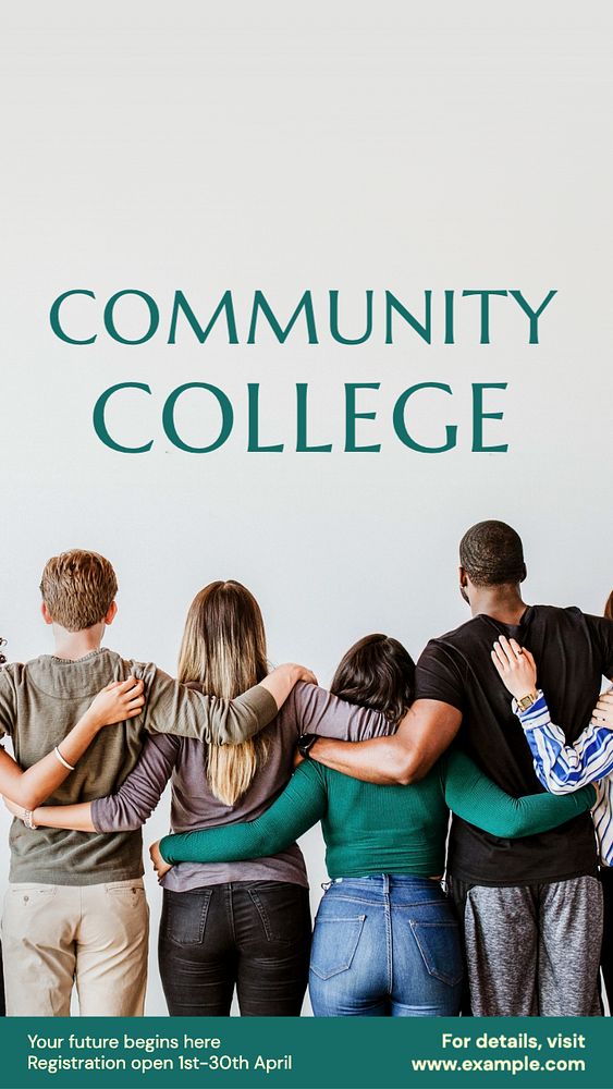 Community college Instagram story template, editable text