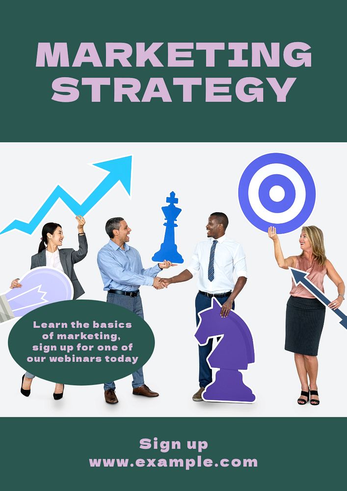 Marketing strategy poster template, editable text and design