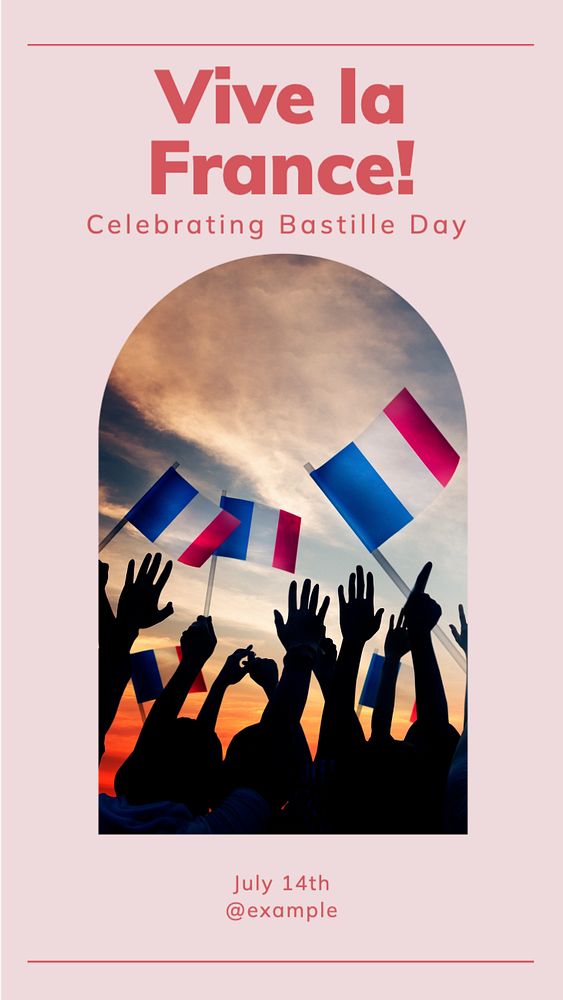 France, Bastille day social story template, editable Instagram design