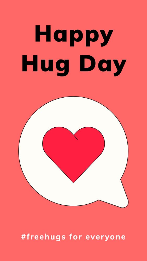 Happy Hug Day Instagram post template, editable text