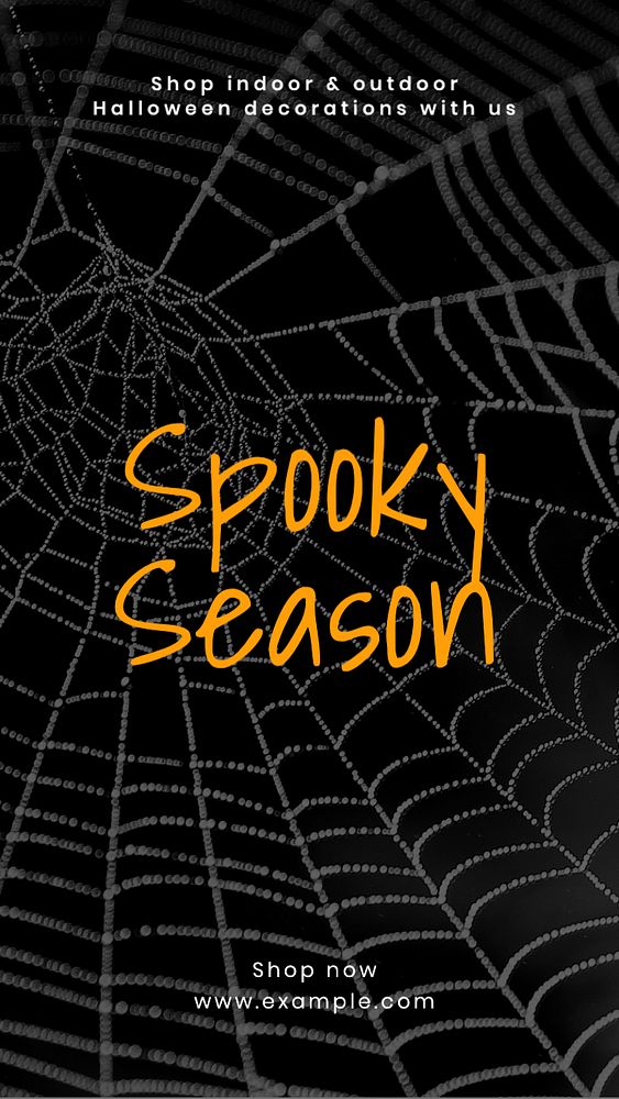 Spooky decor Instagram story template, editable text