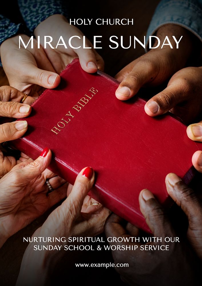 Sunday service poster template, editable text and design