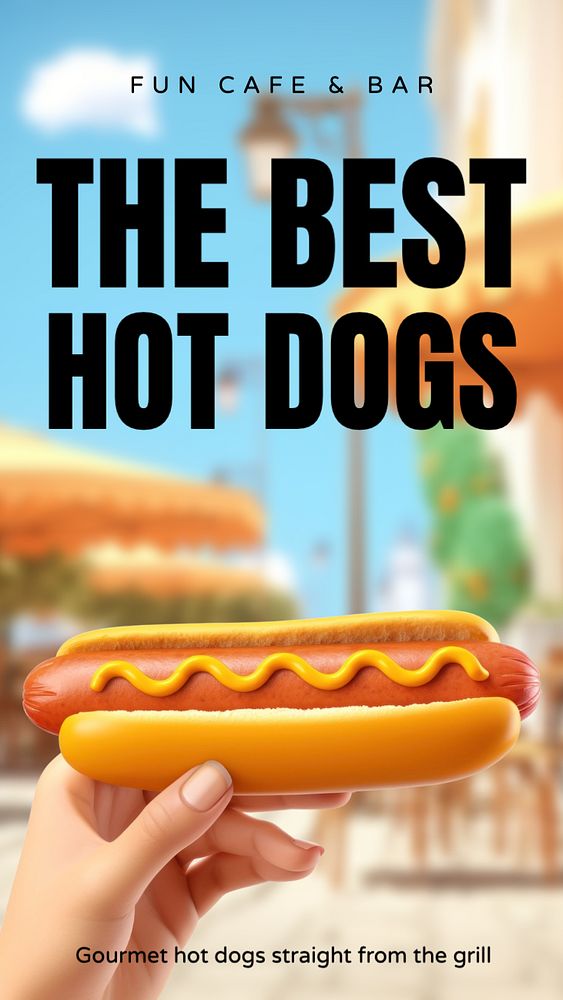 Hot dogs Instagram post template, editable text