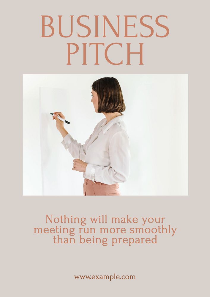 Business pitch poster template, editable text and design