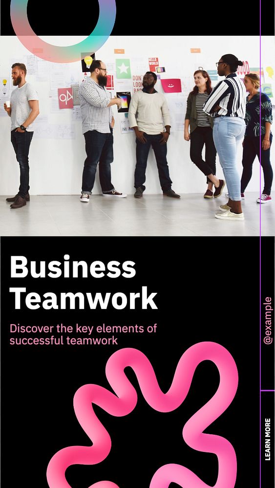 Business teamwork Instagram post template, editable text