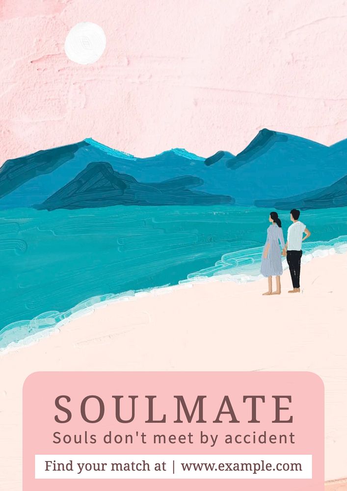 Dating site poster template, editable text and design