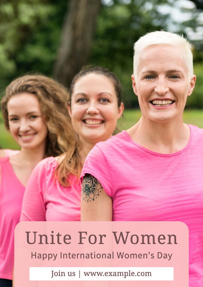 Unite for women poster template, editable text and design