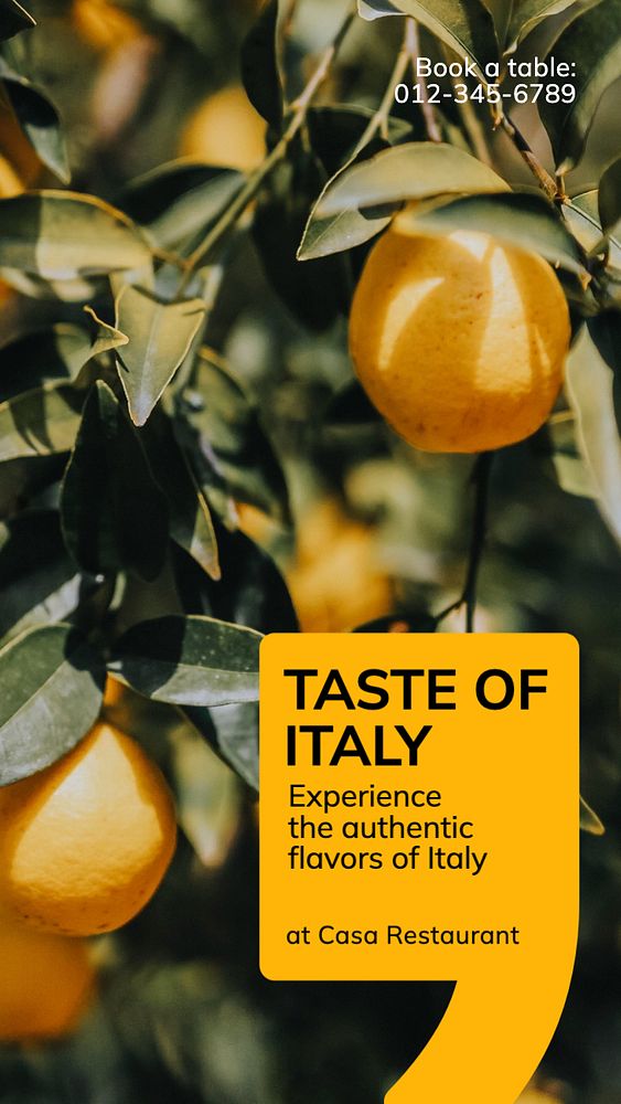 Authentic food taste Instagram story template, editable text