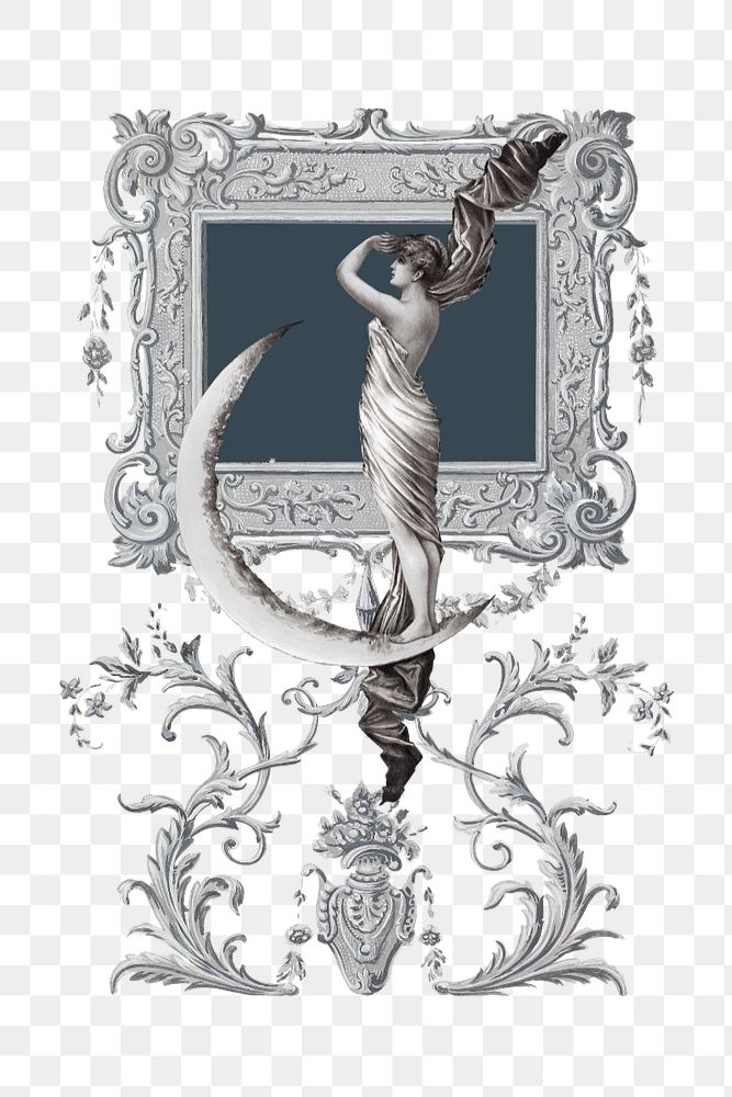 Art nouveau statue png, vintage ornamental illustration. Remixed by rawpixel.