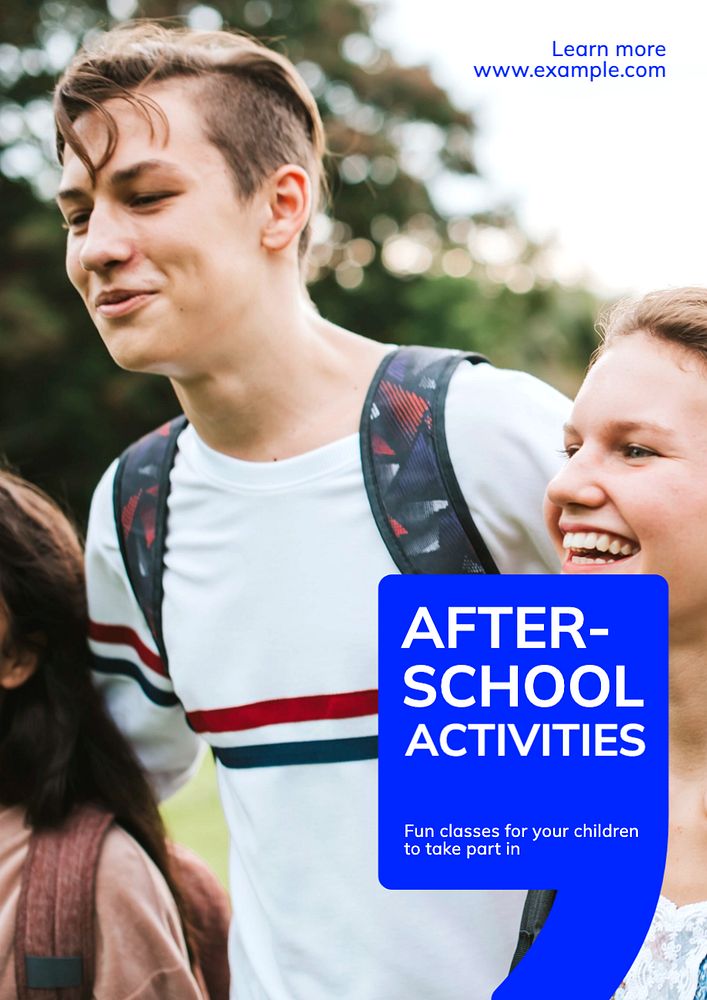 After-school activities poster template, editable text and design