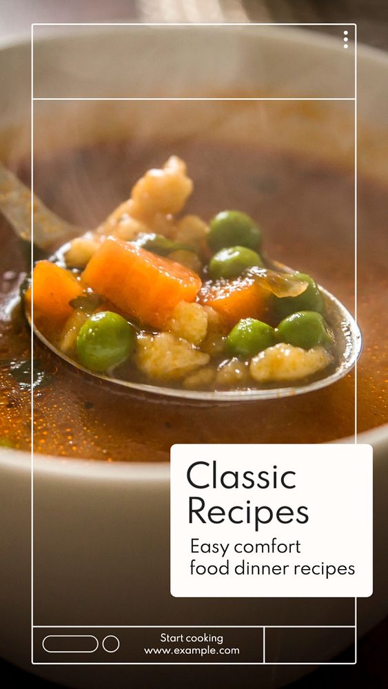 Food recipes Instagram story template, editable text