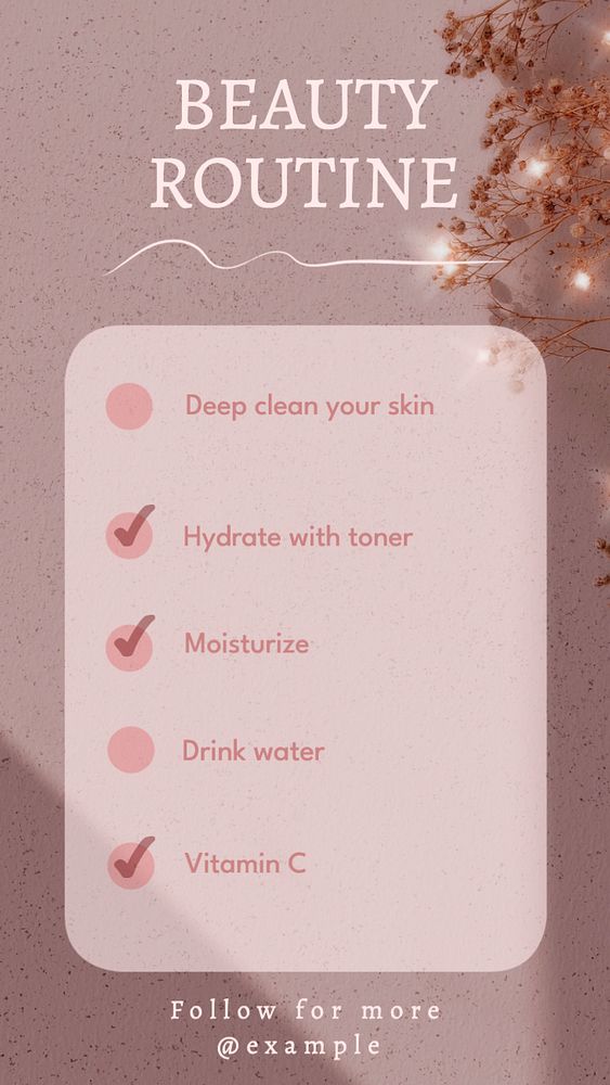 Beauty routine Instagram post template, editable text