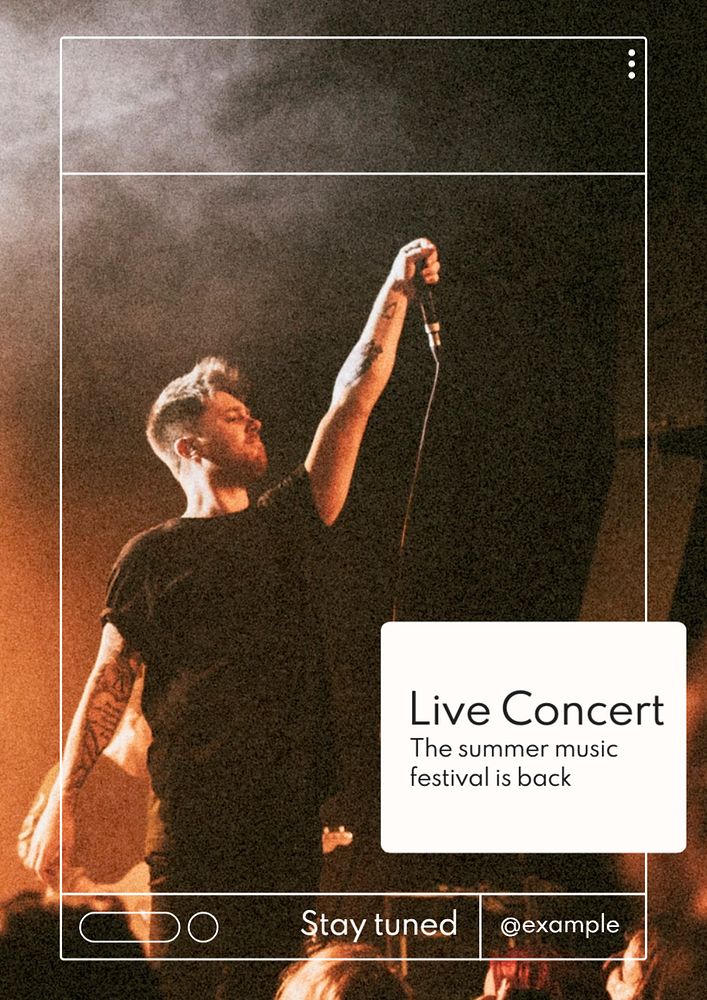 Live concert poster template, editable text and design