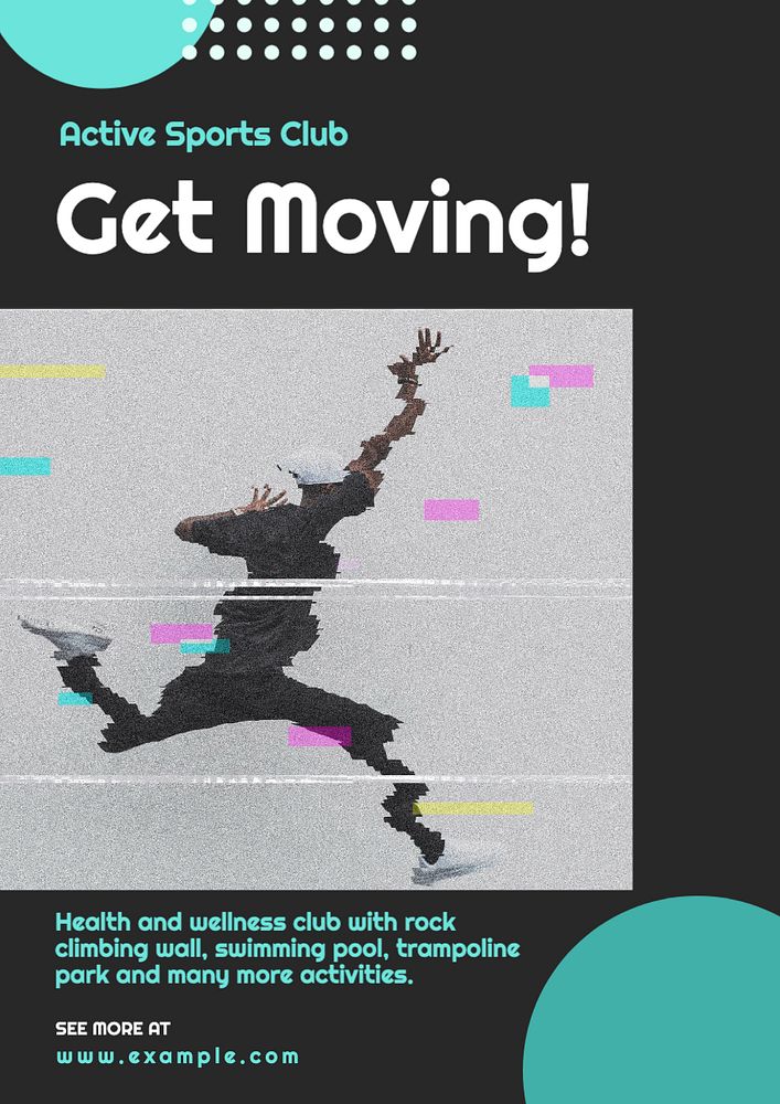 Get moving poster template, editable text and design