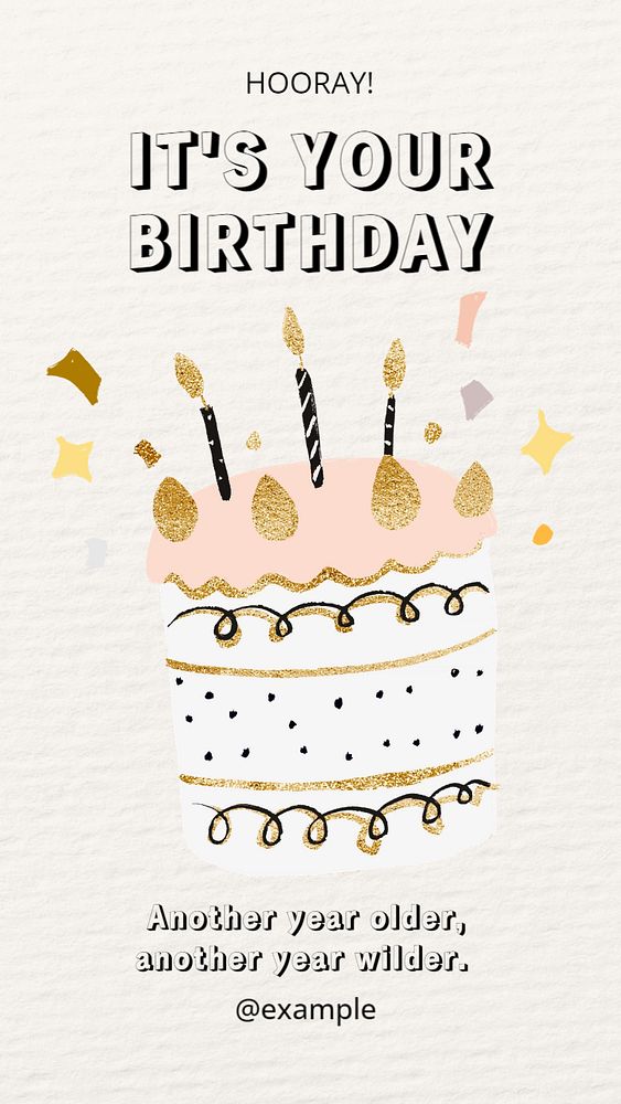 Birthday wish Instagram story template, editable text