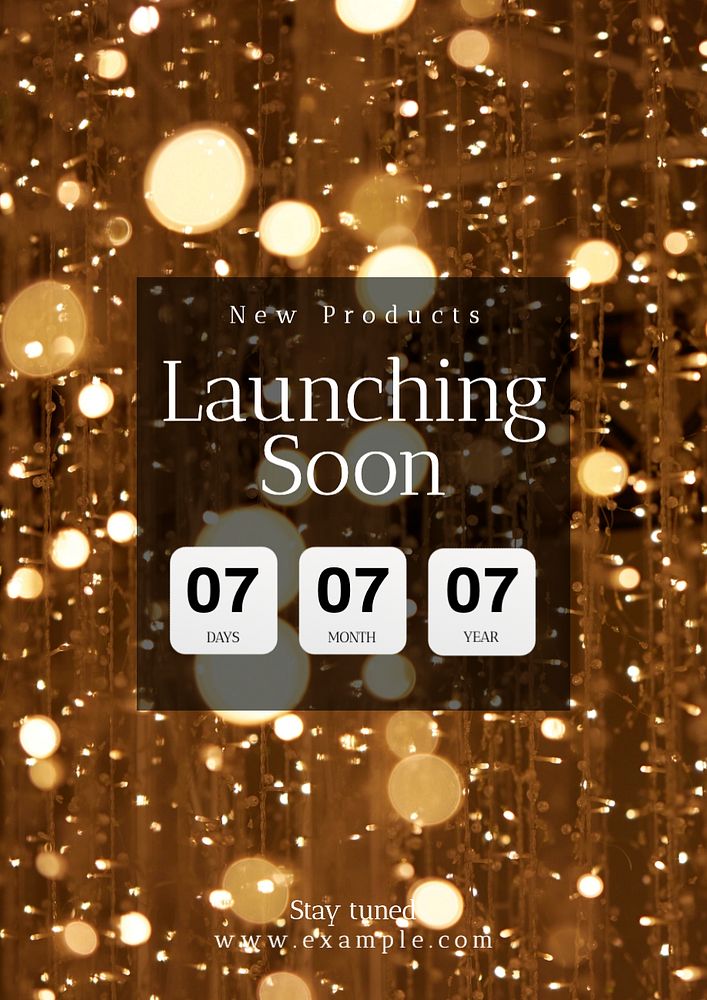 Launching soon poster template, editable text and design