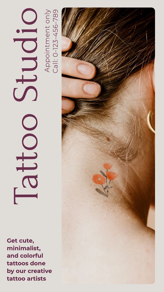 Tattoo studio social story template, editable Instagram design