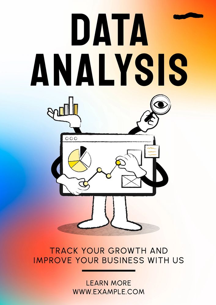 Data analysis poster template, editable text and design