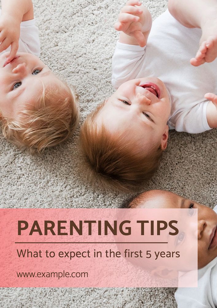 Parenting tips poster template, editable text and design