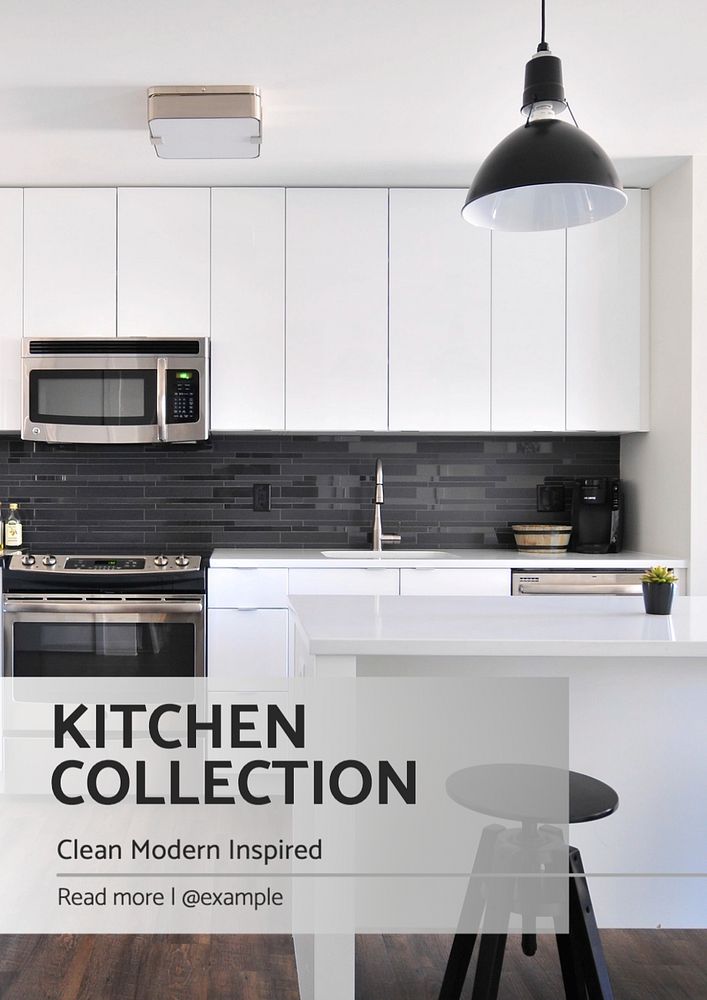 Kitchen poster template, editable text and design