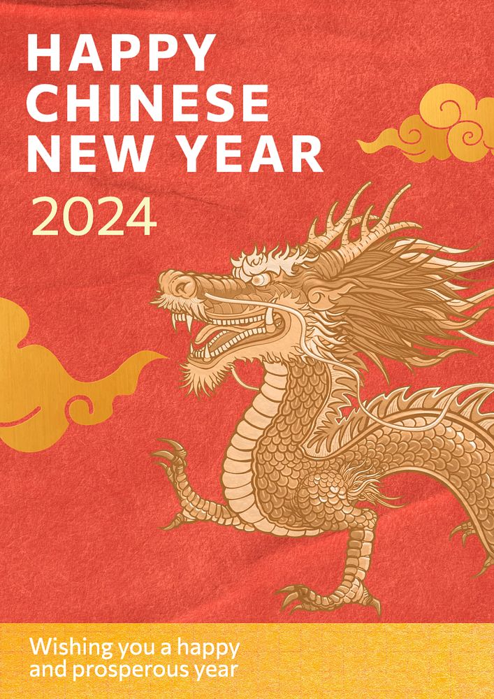 Chinese new year poster template, editable text and design