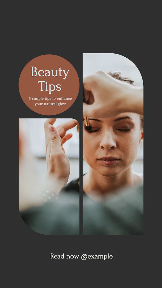 Beauty tips social story template, editable Instagram design