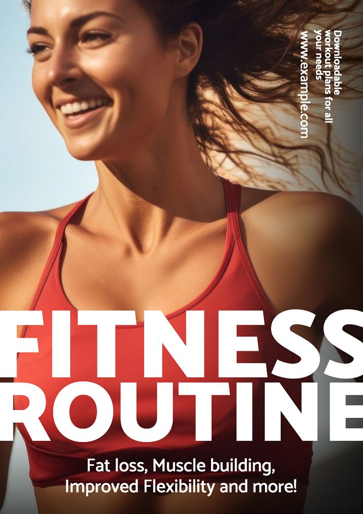 Fitness routine guides editable poster template