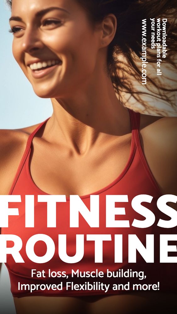 Fitness routine guides Instagram story template, editable social media design