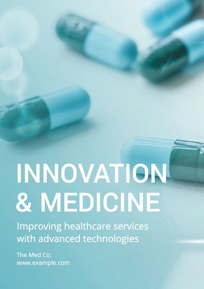 Innovation & medicine poster template, editable text and design