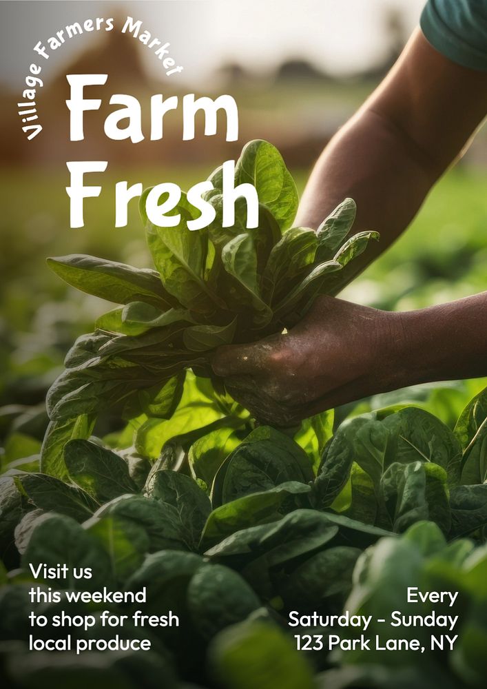 Farm fresh editable poster template