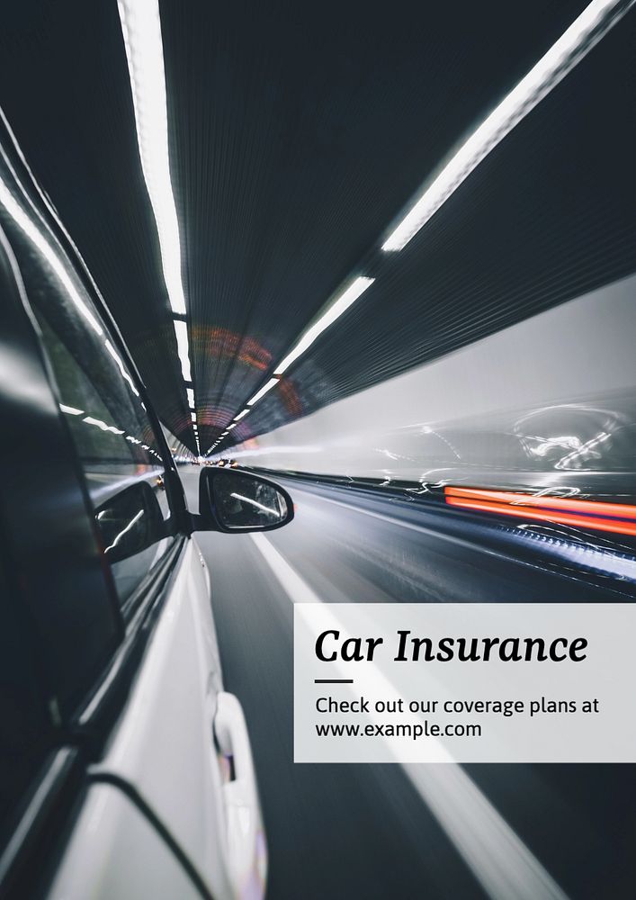 Car insurance poster template, editable text and design